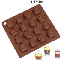 16 вида мини кексчета мъфини бонбони силиконов молд форма декорация фондан гипс украса декор , снимка 1 - Форми - 24092506