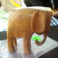 Дървен слон-3499, снимка 1 - Други ценни предмети - 23593560