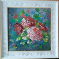 Автентична картина "Диви рози", снимка 2 - Картини - 24805998