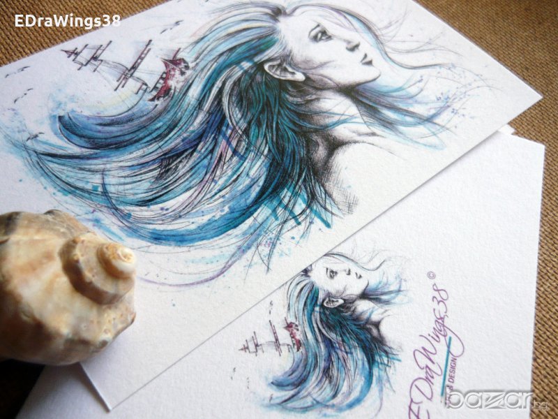 Картичка "Oceans" /отпечатана от моя авторска картина/, снимка 1