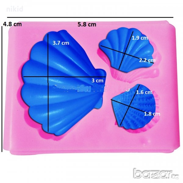 3 размера миди мидички мида ветрило силиконов молд форма декорация торта шоколад фондан украса мъфин, снимка 1