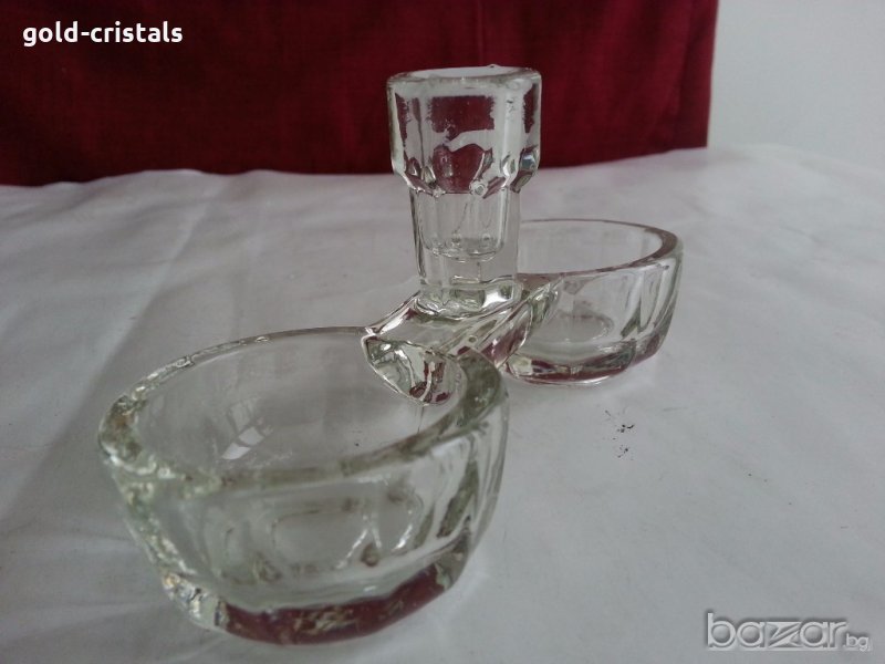 Ретро стъклена солница , снимка 1