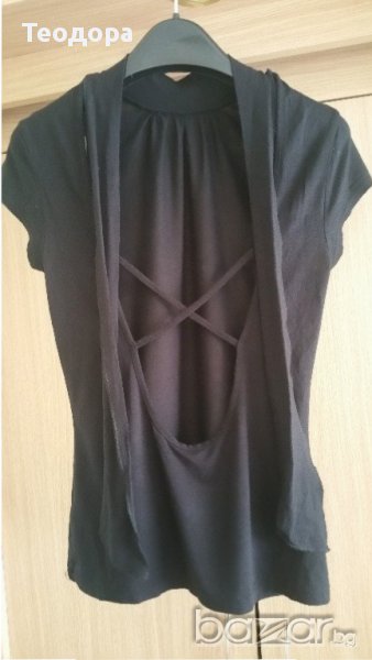 Елегантна блуза поло яка и гол гръб, снимка 1
