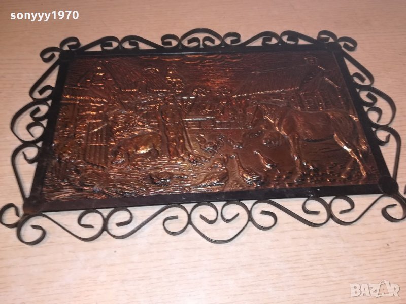 релефна картина мед/месинг-ковано желязо-внос швеицария, снимка 1