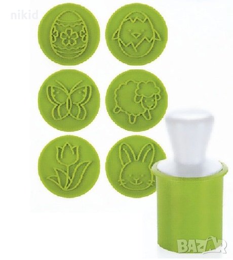 Голям Великденски  печат с 6 печати сменящи форми за бисквитки фондан украса, снимка 1