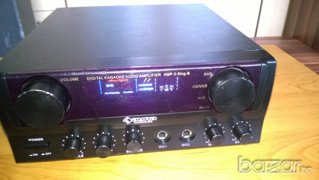 auna multimedia amp-2 sing-2 digital karaoke audio amplifier-швеицария, снимка 8 - Ресийвъри, усилватели, смесителни пултове - 7929436