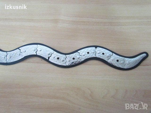 Артистичен колан змия - метал и кожа, снимка 3 - Колани - 24679100