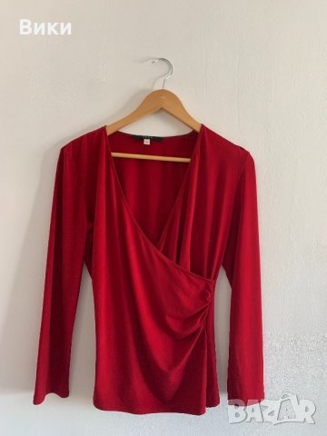 Червена блуза, снимка 4 - Блузи с дълъг ръкав и пуловери - 25473151