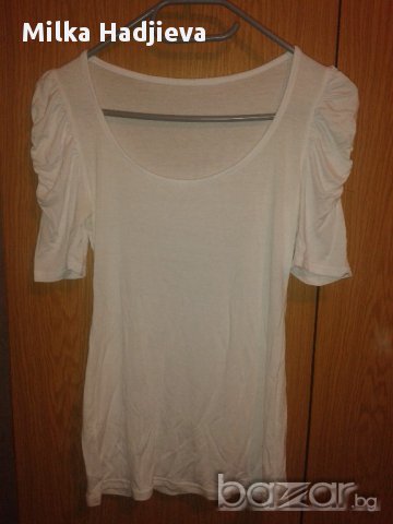 Бяла блузка/тениска, снимка 1 - Тениски - 16780486