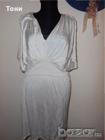 Прохладна златиста рокля + колан , снимка 1 - Рокли - 19946556