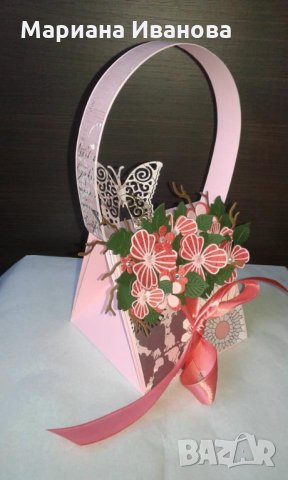 поздравителна картичка - чантичка, снимка 2 - Подаръци за сватба - 22486587