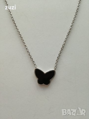 Сребърно колие с оникс - сребро проба 925, снимка 1