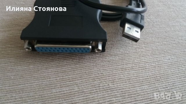 LTP to USB Adapter cable; USB A plug, D-Sub 25pin LPT socket, снимка 1 - Кабели и адаптери - 25170034