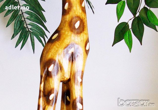  Дървени жирафи, дървен жираф, дървена фигура на жираф-100 см,африканска статуя , снимка 4 - Статуетки - 11959409