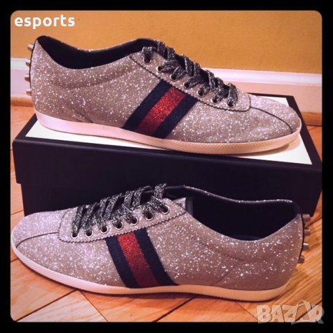 Модерни мъжки кецове Bambi Silver glitter 44-45 GG, снимка 2 - Кецове - 23926031