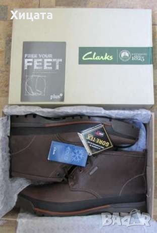 Нови Clarks Narly Hill GTX Brown WarmLined Leather № 44 1/2 Gore-Tex , снимка 1 - Мъжки боти - 13800978