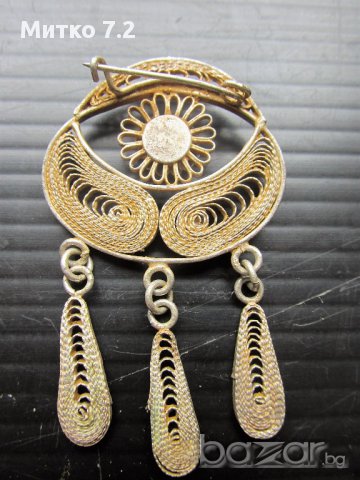 Стара посребрена брошка, снимка 2 - Други - 17527301