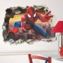 3d  Спайдърмен  Spiderman Дупка в стена стикер постер лепенка за стена детска самозалепващ, снимка 1 - Други - 22368864