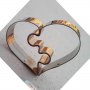 метална форма сърце пъзел 2 части резци украса торта фондан, снимка 2