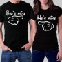 Тениски за влюбени - She`s mine и He`s mine, снимка 1