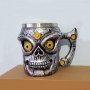 759 Метална 3D чаша череп робот сувенирна халба подарък за мъж 400ml, снимка 4