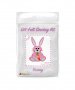 Зайче-розово-комплект за шиене от филц