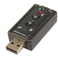 Аудио звукова карта USB 2.0 външна за компютър 3D адаптер конвертор 7.1 CH LUSO звук и микрофон в 1, снимка 6 - Слушалки и портативни колонки - 21976702