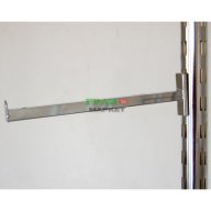 Кука за стелаж - метална лайсна за стъклен рафт, никелирана, снимка 2 - Стелажи и щандове - 16030279