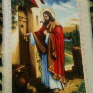 Гоблен"Исус чука на вратата", снимка 3 - Гоблени - 11440217