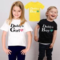 НОВО! УНИКАЛНИ детски тениски DADDY'S GIRL & BOY в над 10 цвята! Или Поръчай модел с ТВОЯ идея!, снимка 1 - Детски тениски и потници - 11793793