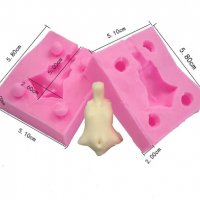 3D Женско тяло торс 2 части силиконов молд форма декорация торта фондан украса, снимка 1 - Форми - 24155384