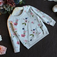 Детска блуза суичер сив на цветя , снимка 1 - Детски Блузи и туники - 21244025