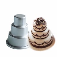 алуминиева триетажна торта метална форма торта мъфин кекс украса декорация фондан шоколад калъп, снимка 2 - Форми - 17702523
