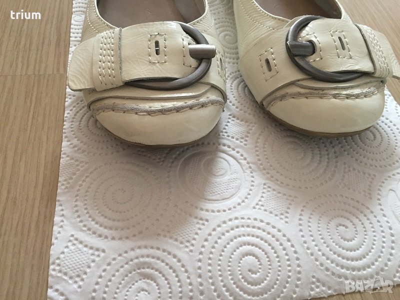 Бели лачени балеринки Tamaris от естествена кожа, номер 39, снимка 1