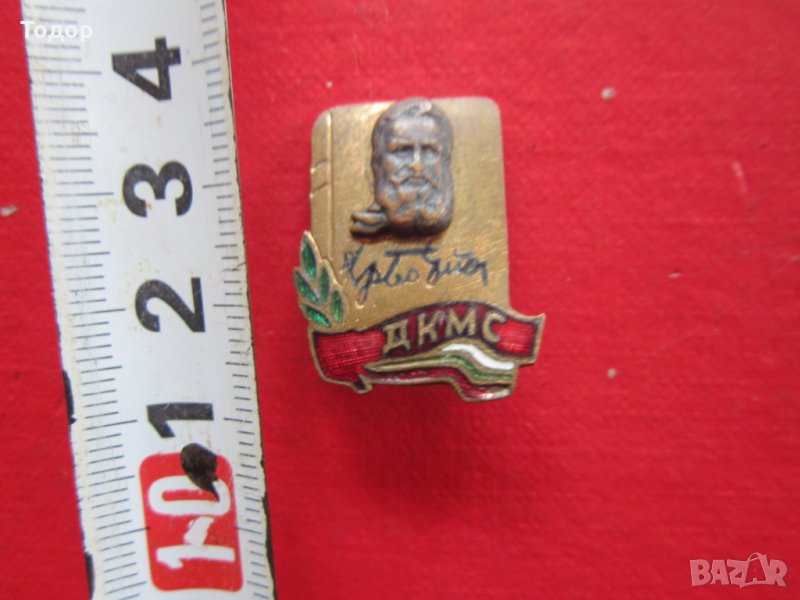 Стара значка знак  ДКМС бронз емайл ранен соц, снимка 1