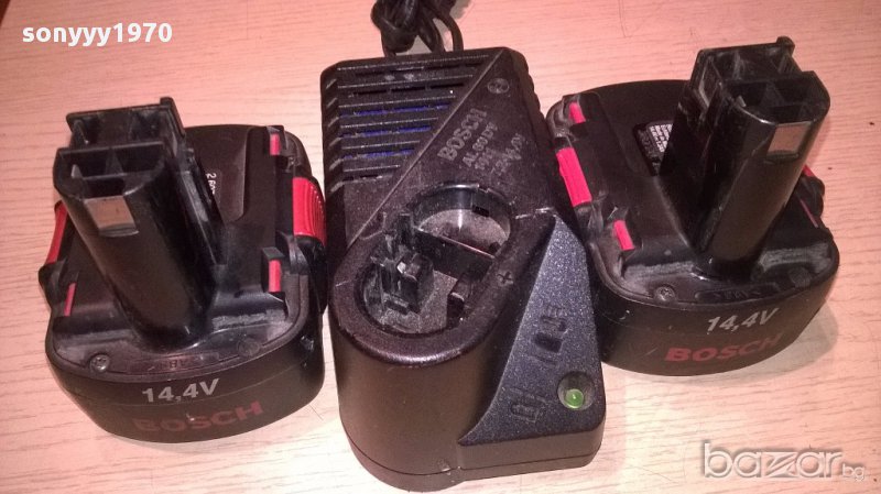 Bosch зарядно с 2 батерии-внос швеицария, снимка 1