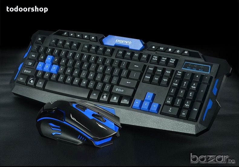 Геймърска клавиатура + мишка Wireless bluetooth 2,4Ghz , снимка 1