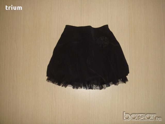 Разкошна черна пола с волан от тюл, Зара / Zara, 2-3г.
