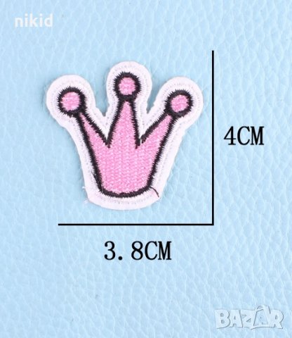 малка розова корона апликация за дреха дрехи самозалепваща се