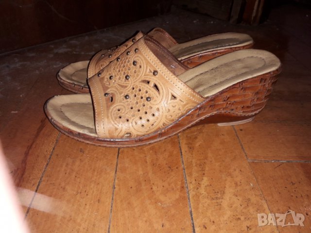 Дамски кожени чехли №38, снимка 3 - Чехли - 26101979