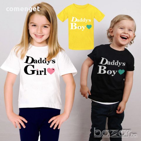 НОВО! УНИКАЛНИ детски тениски DADDY'S GIRL & BOY в над 10 цвята! Или Поръчай модел с ТВОЯ идея!, снимка 1 - Детски тениски и потници - 11793793