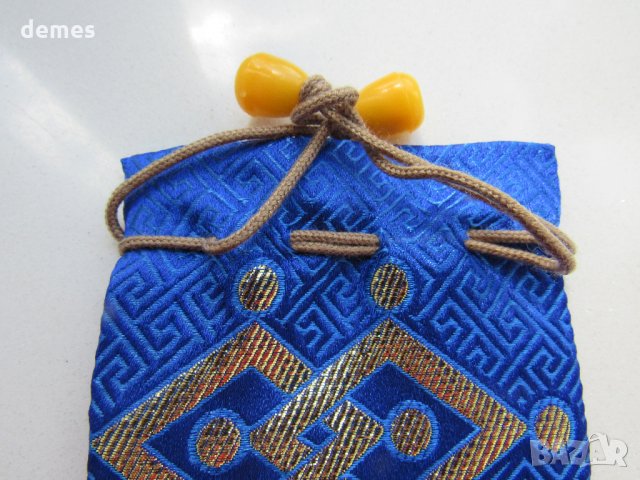 Традиционна торбичка тип пунгия от плат DELL от Монголия-13, снимка 5 - Други ценни предмети - 23414055