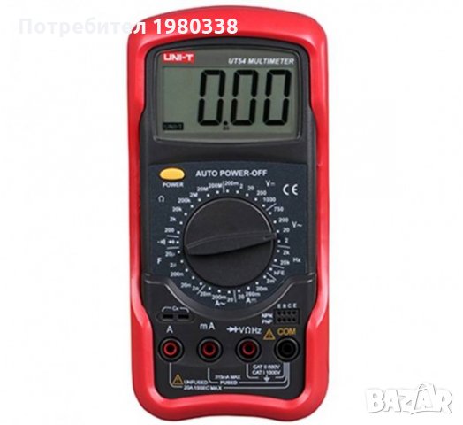 Мултицет със зумер UT-54 VAC/VDC | AAC/ADC | OHM | F | Hz, снимка 1
