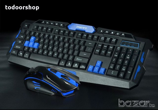 Геймърска клавиатура + мишка Wireless bluetooth 2,4Ghz 