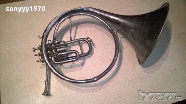 АНТИК-ретро колекция-Тромбон 65/35см-сребро-внос швеицария, снимка 10 - Духови инструменти - 15002831