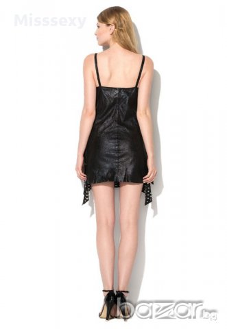ПРОМО 🍊 JUST CAVALLI 🍊 Дамска къса черна рокля ест. кожа раз: S/40 нова с етикети, снимка 6 - Рокли - 16331258