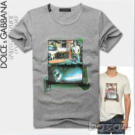D&G Dolce and Gabbana James Dean Car Print Мъжка Тениска size 48 (M)