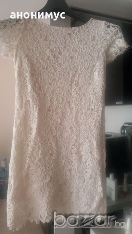 Дантелена рокля в екрю Zara, снимка 1 - Рокли - 21169515
