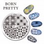 кръгъл Шаблон за щампа печати за нокти плочка оригинал BORN PRETTY BP-110, снимка 2