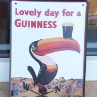 Метална табела бира Guinness Гинес Тукан тъмна ирландска пъб бирария клуб фест бирен ретро, снимка 2 - Декорация за дома - 15048909